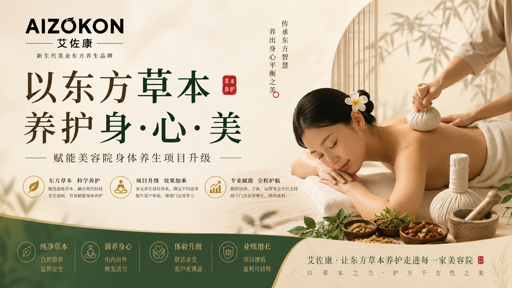 艾佐康以东方草本养护身心美项目海报